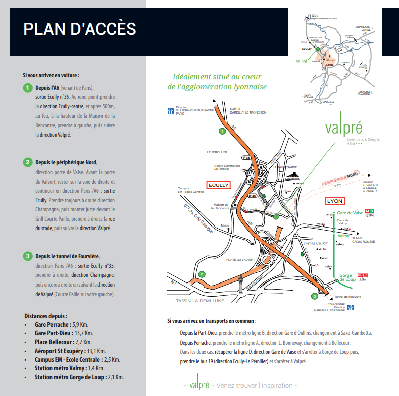 Plan d'accès Valpré