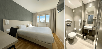 Air-conditioned family rooms with park views at Valpré